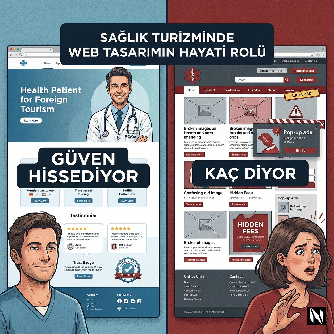Yabancı Hasta Sitenize Girdiğinde "Güven" mi Hissediyor, Yoksa "Kaç" mı Diyor? Sağlık Turizminde Web Tasarımın Hayati Rolü
