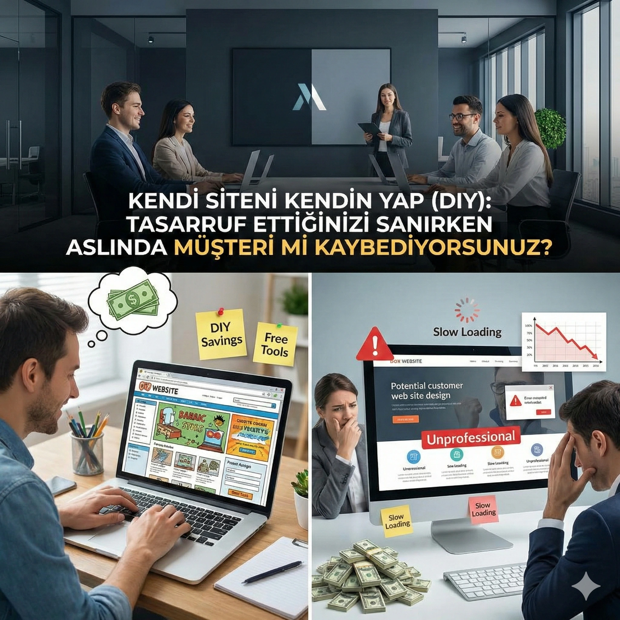 Kendi Siteni Kendin Yap (DIY): Tasarruf Ettiğinizi Sanırken Aslında Müşteri mi Kaybediyorsunuz?