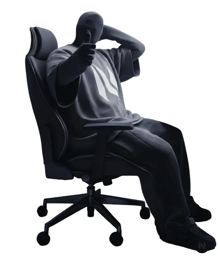 Professional woman in a suit standing in an office setting.